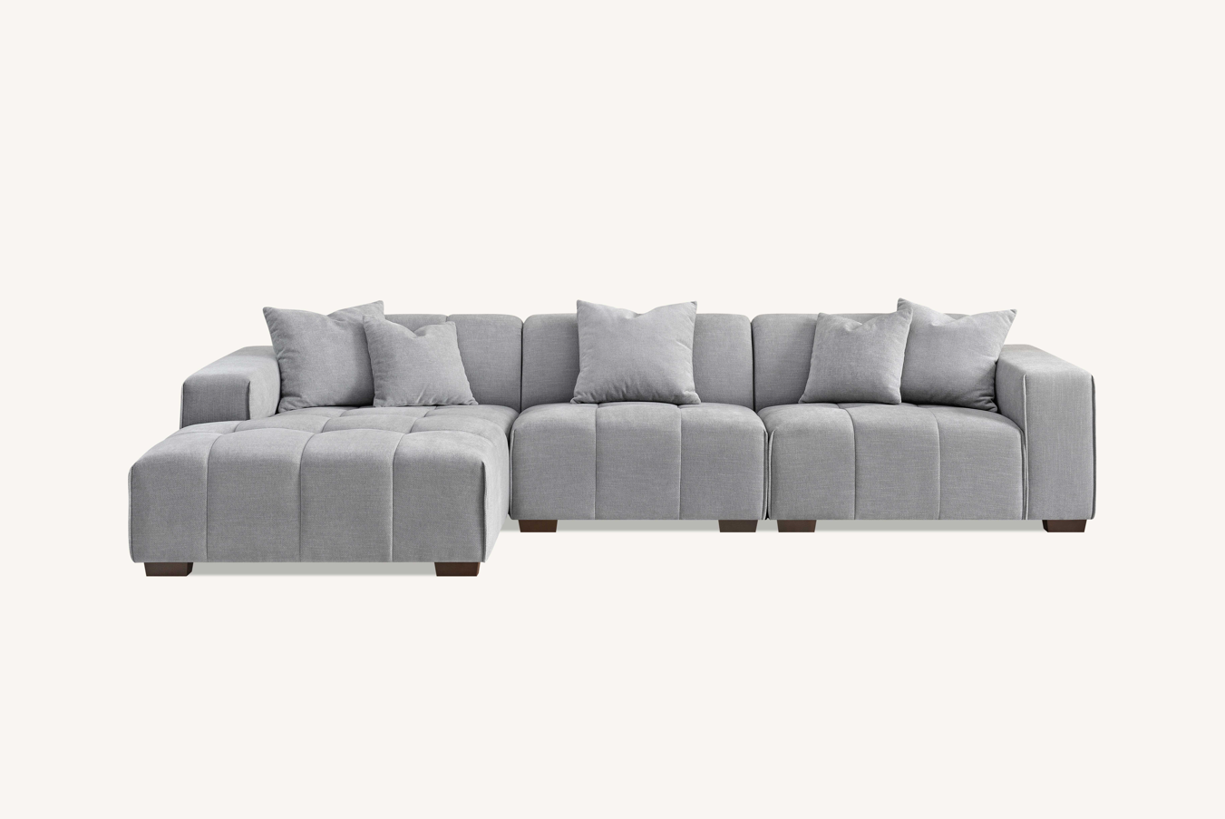 Leonard Left Hand Corner Sofa Group in Cloudy Grey Boucle