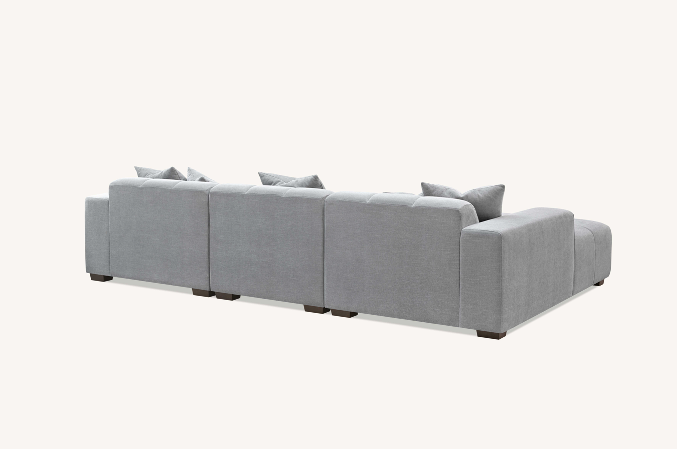 Leonard Left Hand Corner Sofa Group in Cloudy Grey Boucle