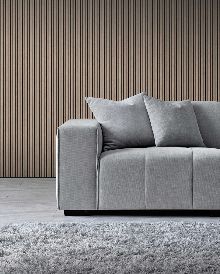 Leonard Right Hand Corner Sofa Group in Cloudy Grey Boucle