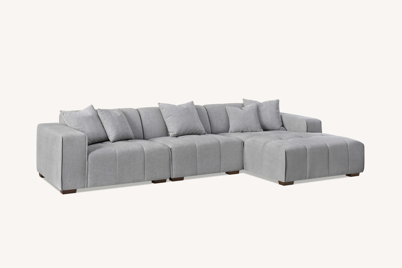 Leonard Right Hand Corner Sofa Group in Cloudy Grey Boucle