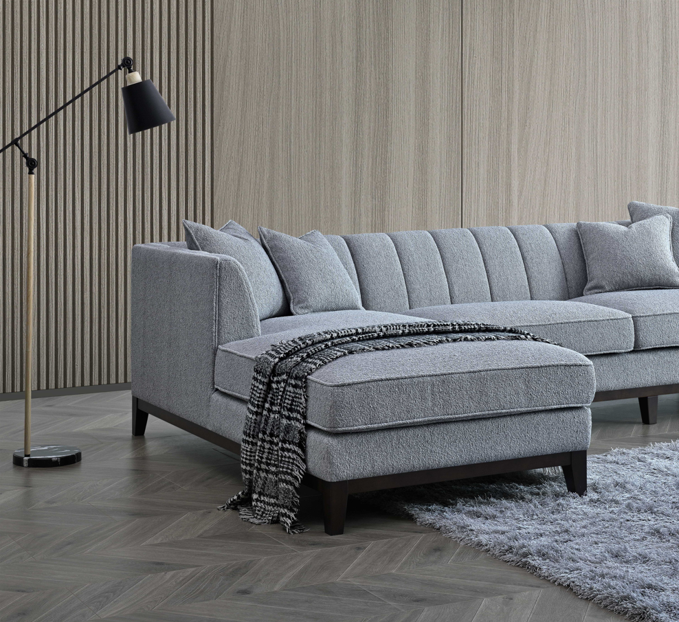 Cooper Left Hand Corner Sofa Group in Dolphin Boucle
