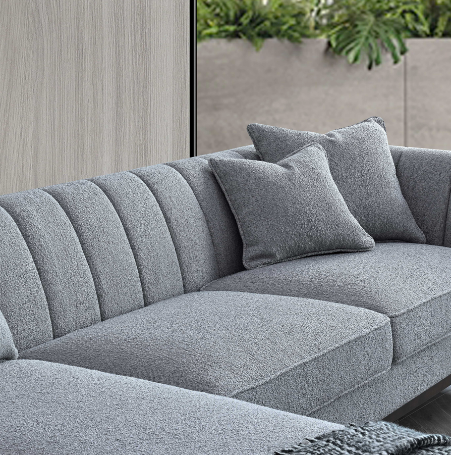 Cooper Left Hand Corner Sofa Group in Dolphin Boucle