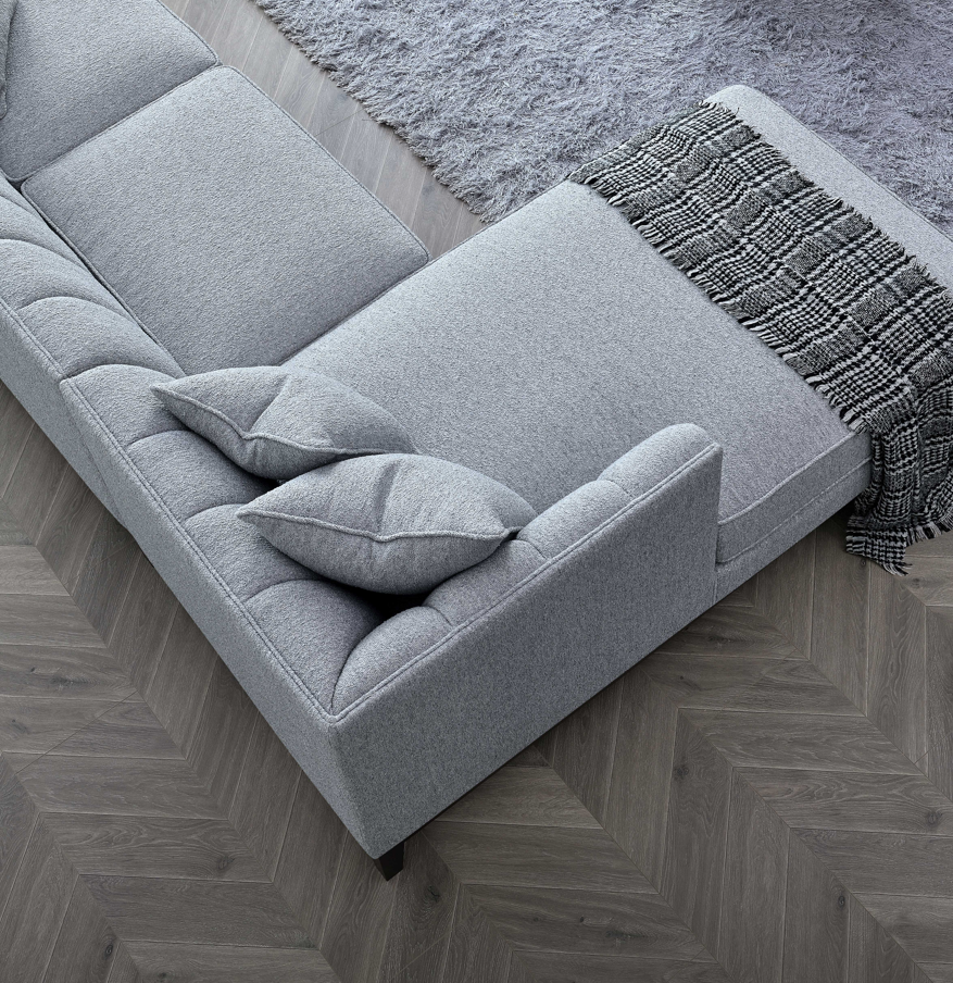 Cooper Left Hand Corner Sofa Group in Dolphin Boucle