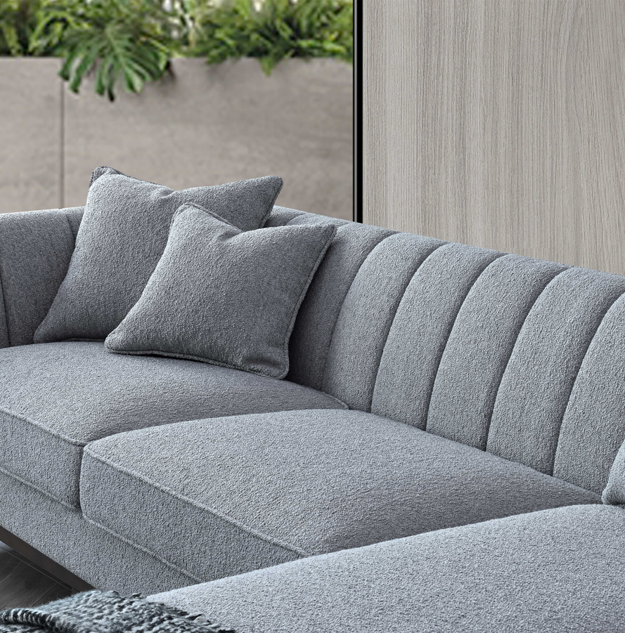 Cooper Right Hand Corner Sofa Group in Dolphin Boucle