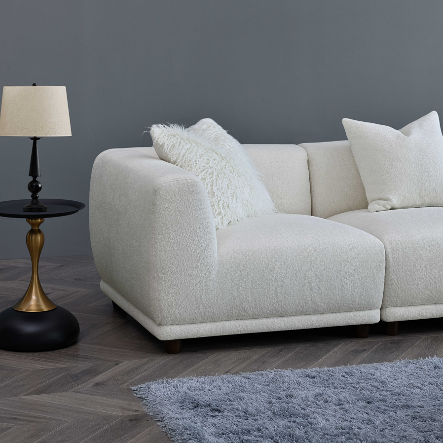 Lottie Modular Corner Sofa Group in Polar Boucle