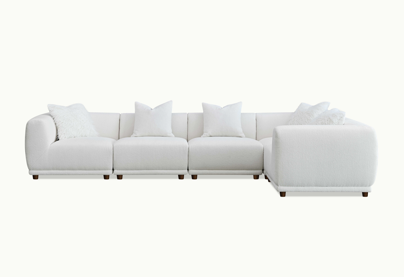 Lottie Modular Corner Sofa Group in Polar Boucle
