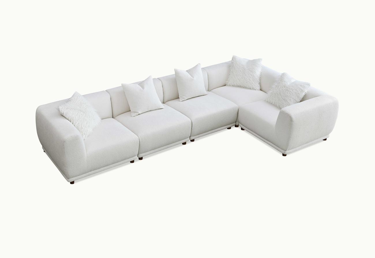 Lottie Modular Corner Sofa Group in Polar Boucle