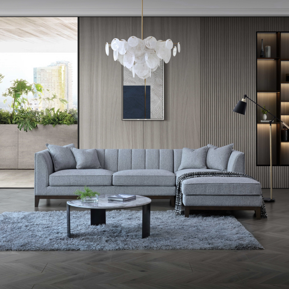 Cooper Right Hand Corner Sofa Group in Dolphin Boucle