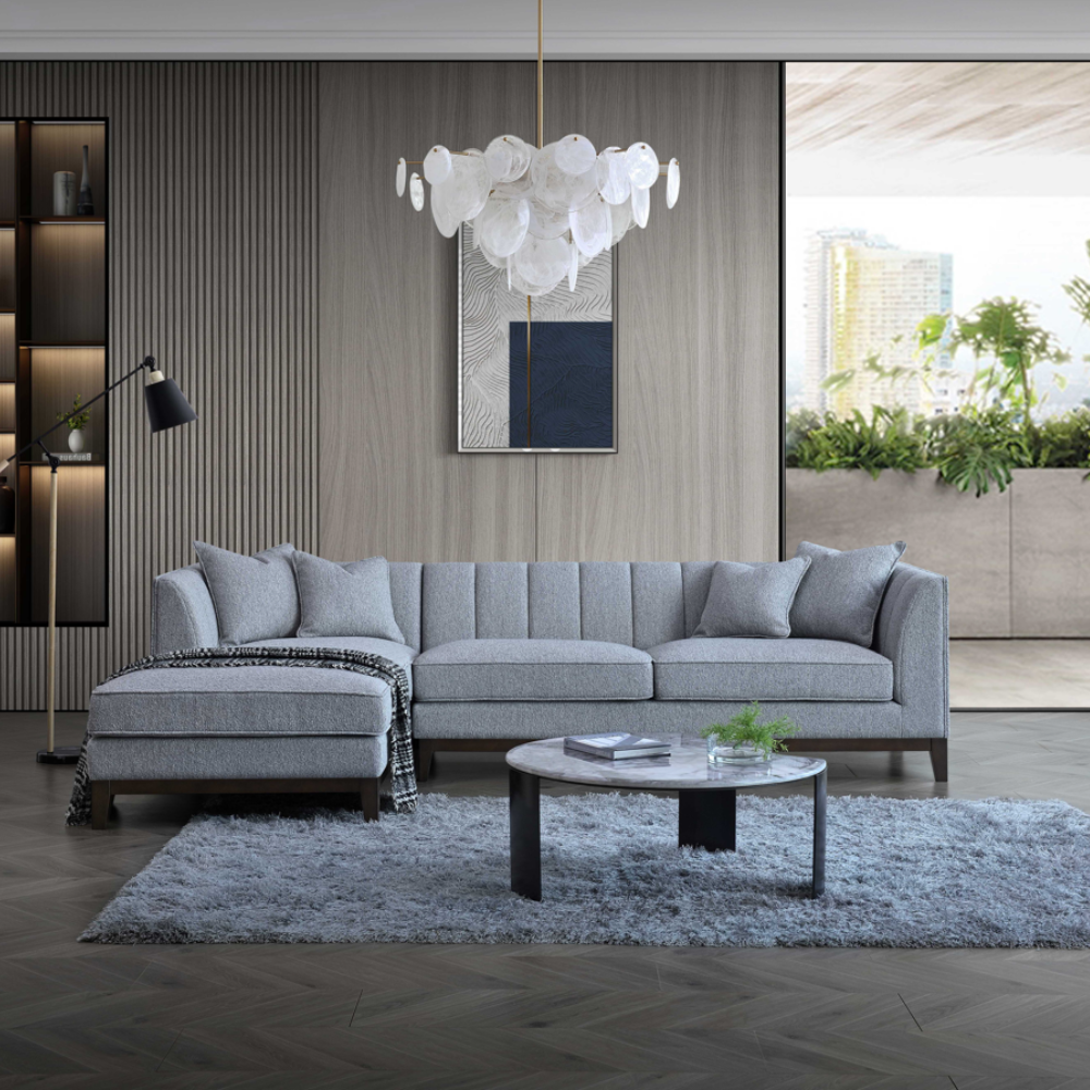 Cooper Left Hand Corner Sofa Group in Dolphin Boucle
