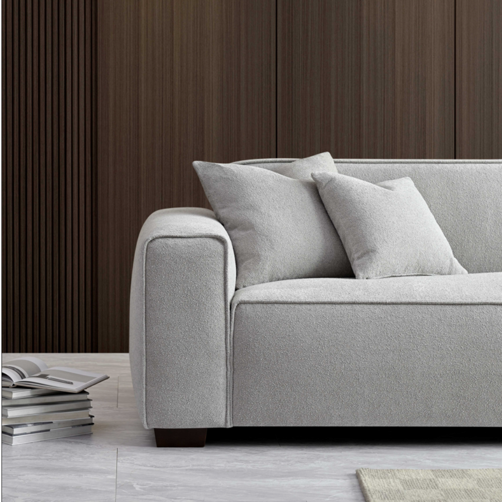 Dakota 4 seater sofa with Chaise in Pebble Boucle