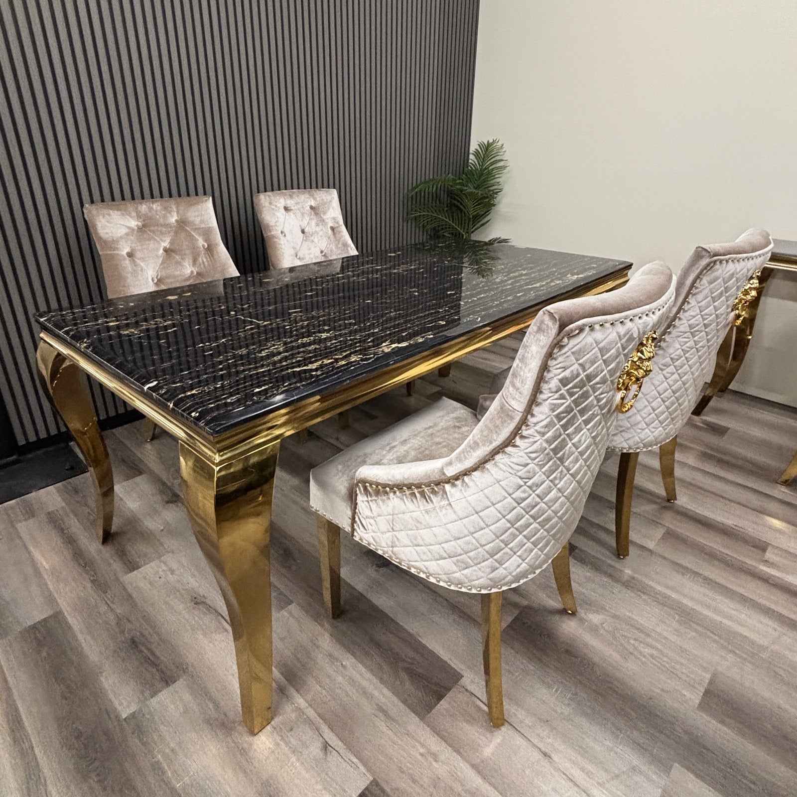 Louis Gold 1.8m Black & Gold - 4 Bentley Beige & Gold