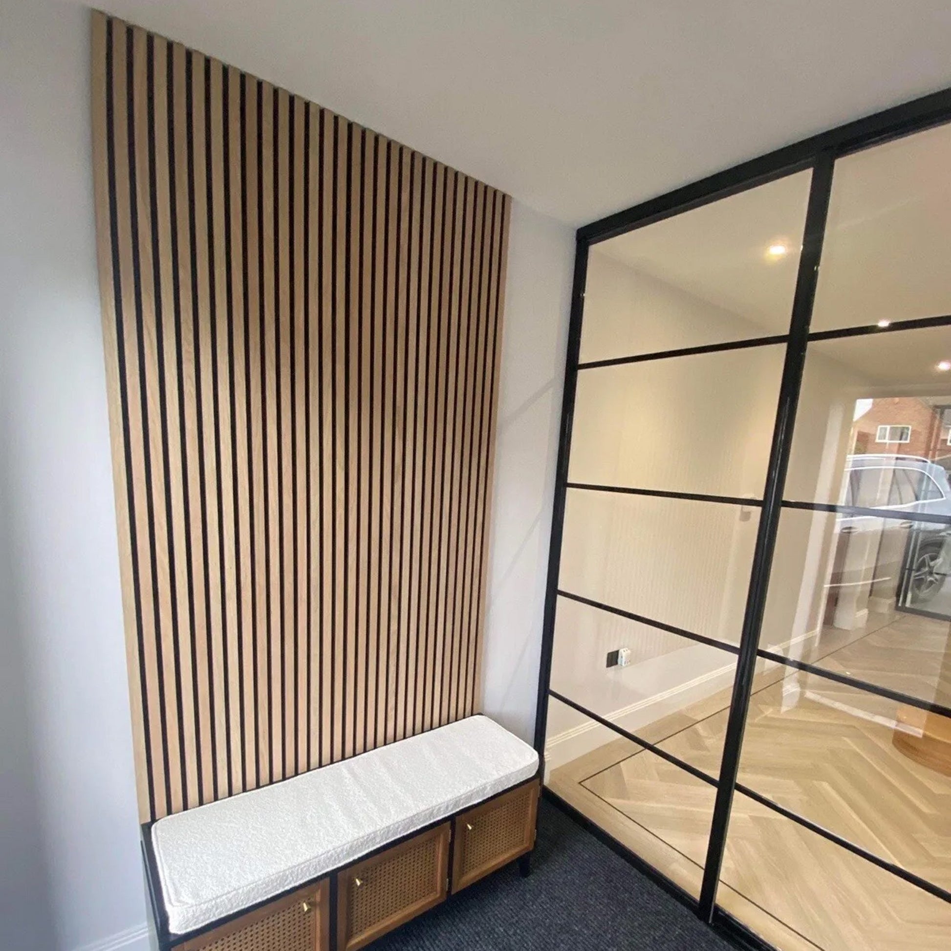 Deluxe Acoustic Slatted Wall Panels 240 x 60cm - Light Oak