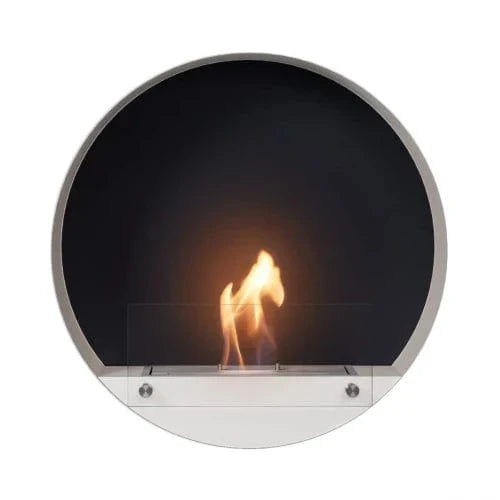 Delaware Round Wall Mounted Biofireplace - White