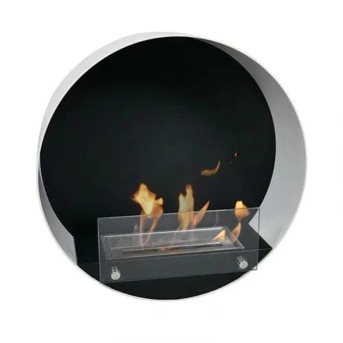 Delaware Round Wall Mounted Biofireplace - White