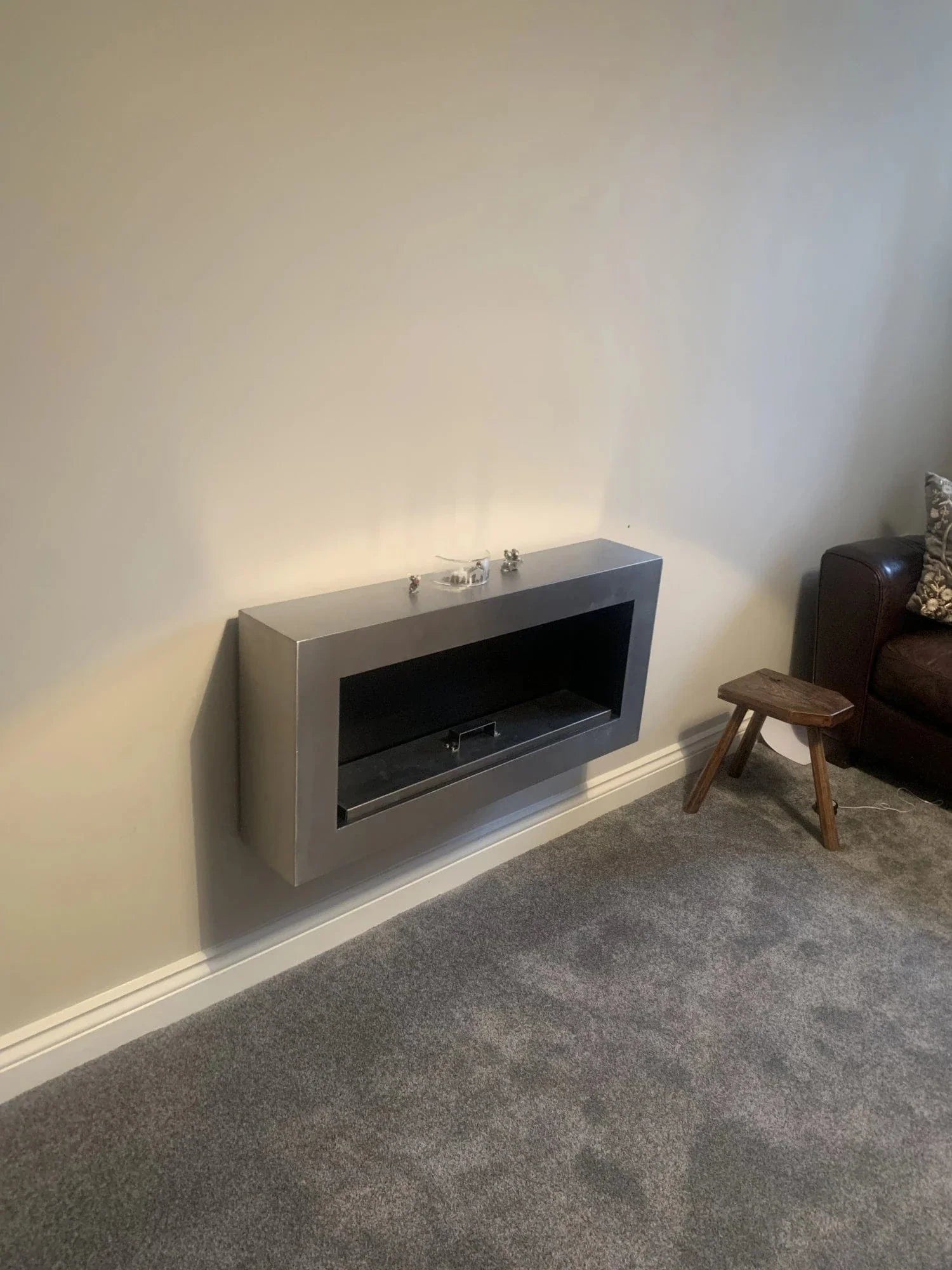 Large Wall Mounted Biofireplace - Steel