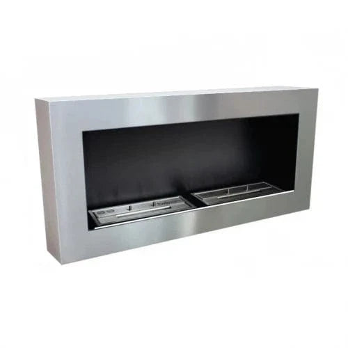 Large Wall Mounted Biofireplace - Steel