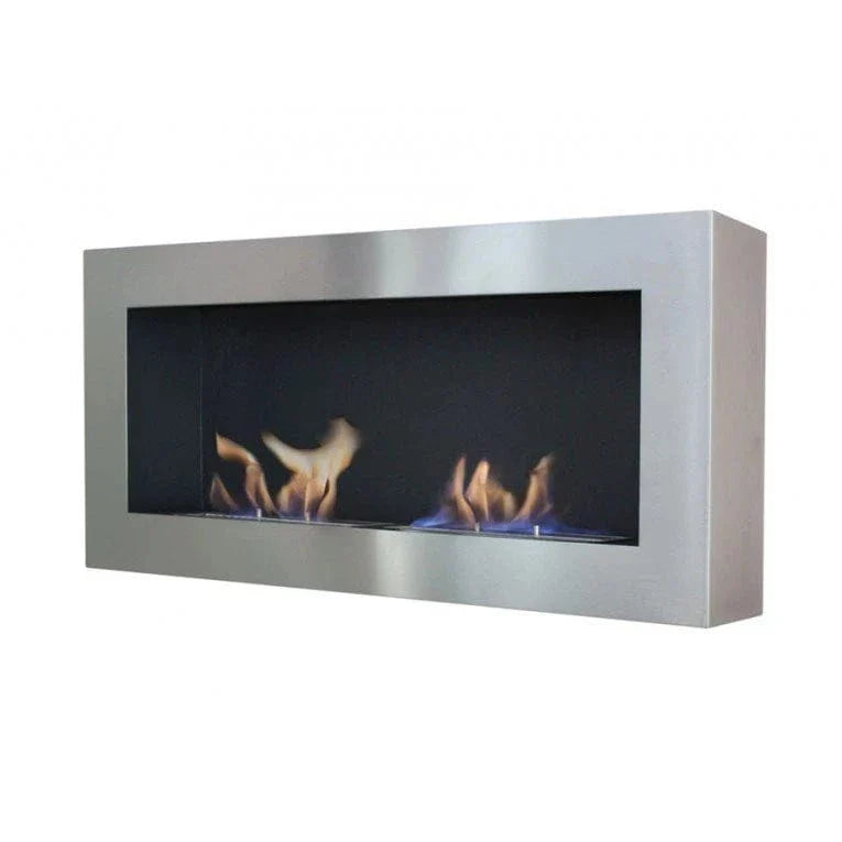 Large Wall Mounted Biofireplace - Steel